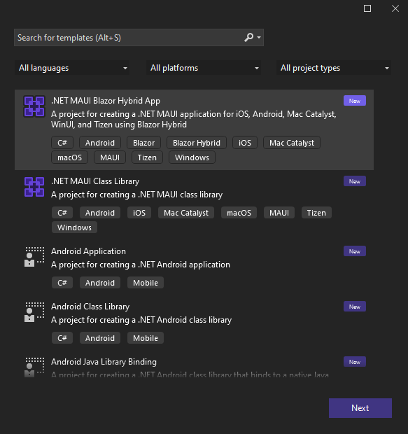 .NET MAUI Blazor Hybrid App Template