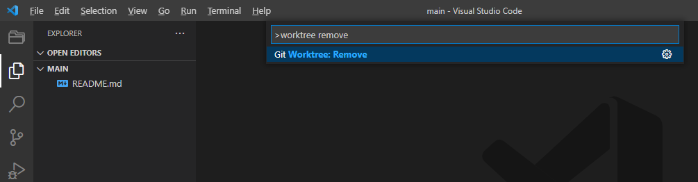 Removing a working tree with Git Worktrees extension for VS Code